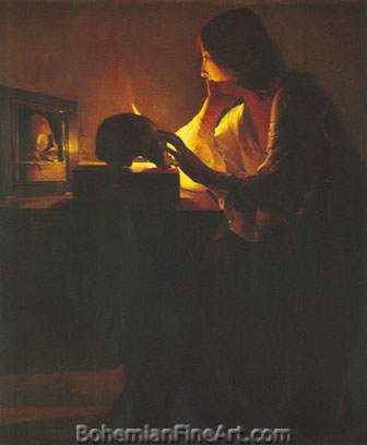 Georges De La Tour, The Penitent Magdalen Fine Art Reproduction Oil Painting