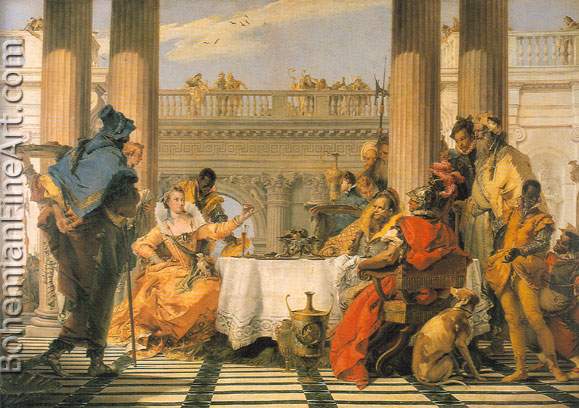 Giovanni Battista Tiepolo, The Banquet of Anthony and Cleopatra Fine Art Reproduction Oil Painting