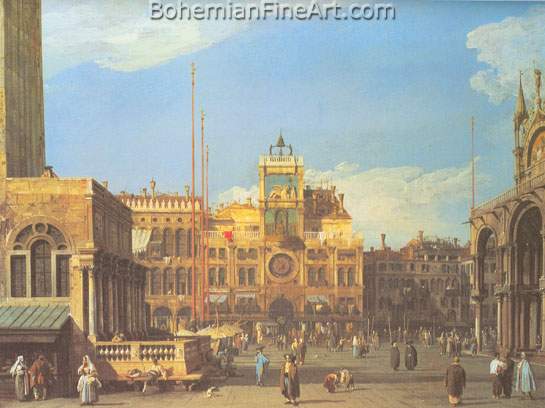 Giovanni Canaletto, Piazza San Marco: the Clocktower Fine Art Reproduction Oil Painting