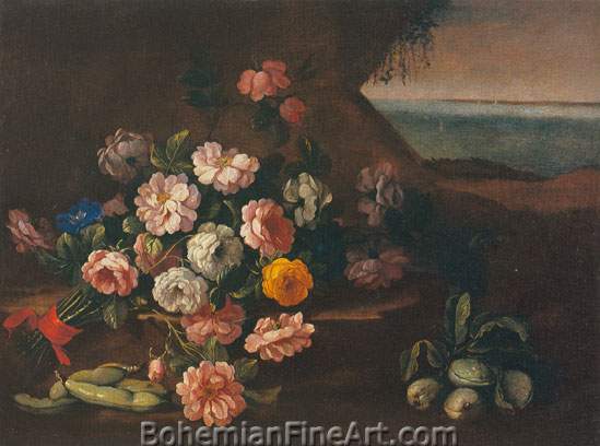 Giovanni Stanchi, Vase of Flowers Fine Art Reproduction Oil Painting