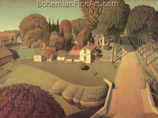 Grant Wood, The Birthplace of Herbert Hoover Fine Art Reproduction Oil Painting