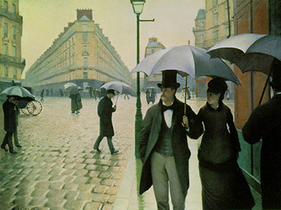 Gustave Caillebotte, Rue de Paris+ Wet Weather Fine Art Reproduction Oil Painting