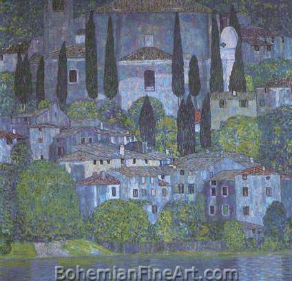 Gustave Klimt, Church at Cassone Fine Art Reproduction Oil Painting