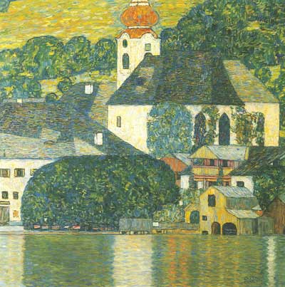 Gustave Klimt, Church at Unterach on the Attersee Fine Art Reproduction Oil Painting