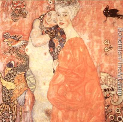 Gustave Klimt, The Girlfriends Fine Art Reproduction Oil Painting