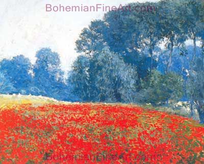 Guy Rose, Poppy Field Fine Art Reproduction Oil Painting
