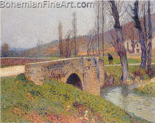 Henri Martin, The Bridge+ Gray Weather Fine Art Reproduction Oil Painting
