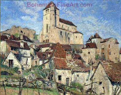 Henri Martin, the-roofs Fine Art Reproduction Oil Painting