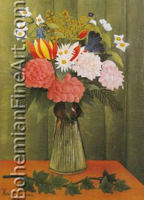 Henri Rousseau, Flowers in a Vase Fine Art Reproduction Oil Painting