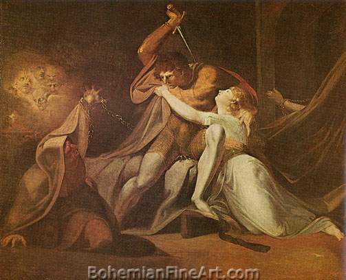Henry Fuseli, Percival Delivering Belisane Fine Art Reproduction Oil Painting