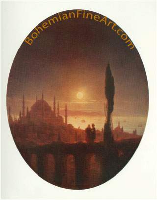 Ivan Konstantinovich Aivazovsky, Seashore by Moonlight Fine Art Reproduction Oil Painting