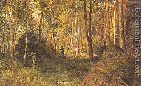 Ivan Shiskin, Landscape with a Hunter Fine Art Reproduction Oil Painting