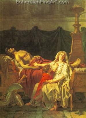 Jacques-Louis David, Andromache Mourning Hector Fine Art Reproduction Oil Painting