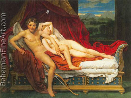 Jacques-Louis David, Cupid and Psyche Fine Art Reproduction Oil Painting