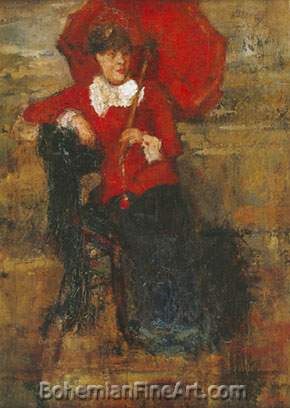 James Ensor, The Lady with the Red Parasol Fine Art Reproduction Oil Painting