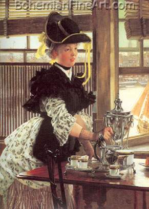 James Tissot, Tea Time Fine Art Reproduction Oil Painting