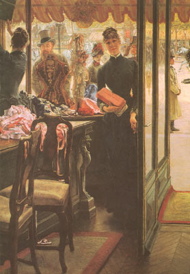James Tissot, The Shop Girl Fine Art Reproduction Oil Painting