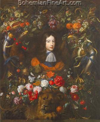 Jan Davidsz. De Heem, Portrait of Prince William III of Orange Fine Art Reproduction Oil Painting