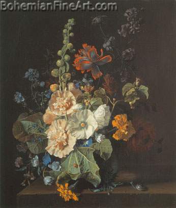 Jan van Huysum, Flower Piece Fine Art Reproduction Oil Painting