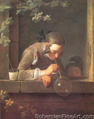 Jean-Baptiste-Simeon Chardin, Soap Bubbles Fine Art Reproduction Oil Painting