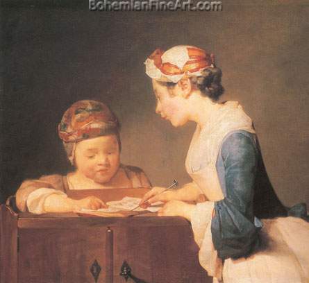 Jean-Baptiste-Simeon Chardin, The Schoolmistress Fine Art Reproduction Oil Painting