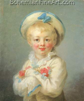 Jean-Honore Fragonard, A Boy as Pierrot Fine Art Reproduction Oil Painting