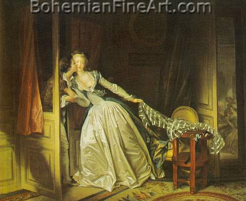 Jean-Honore Fragonard, The Stolen Kiss Fine Art Reproduction Oil Painting
