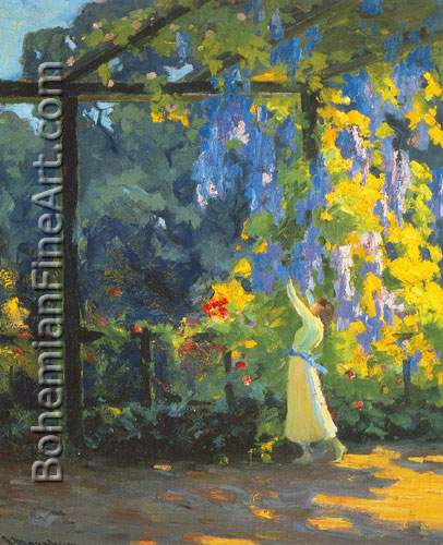Jean Mannheim, Our Wisteria Fine Art Reproduction Oil Painting