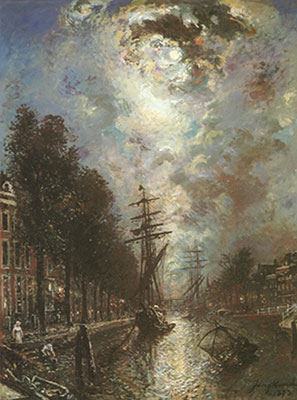 Johann Barthold Jongkind, Canal in Rotterdam Fine Art Reproduction Oil Painting