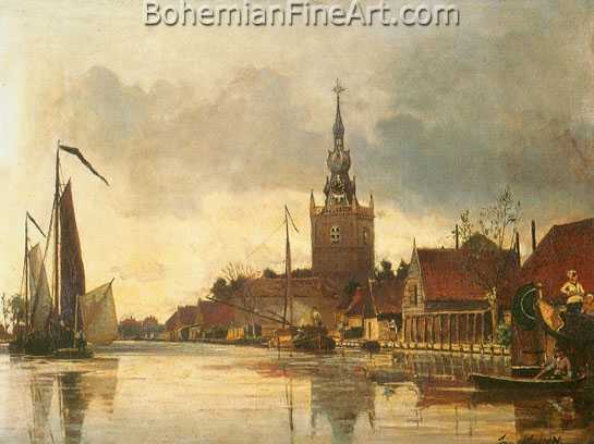 Johann Barthold Jongkind, Oversie Church Fine Art Reproduction Oil Painting