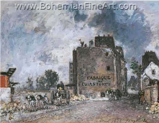 Johann Barthold Jongkind, Rue des Francs Bourgeois Saint Michel Fine Art Reproduction Oil Painting