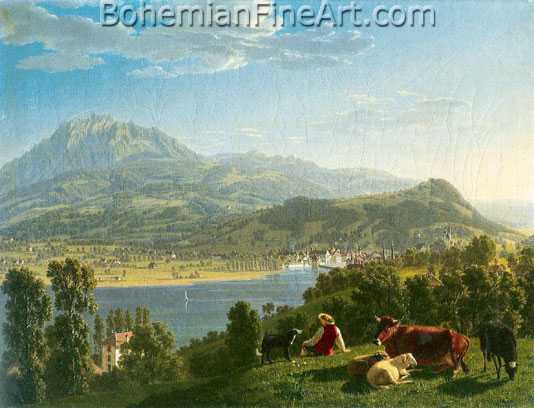 Johann Jakob Biedermann, View of Lucerne Fine Art Reproduction Oil Painting