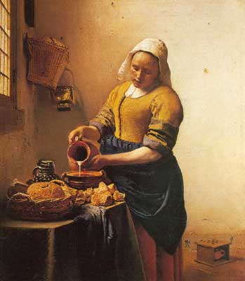 Johannes Vermeer, The Milkmaid Fine Art Reproduction Oil Painting