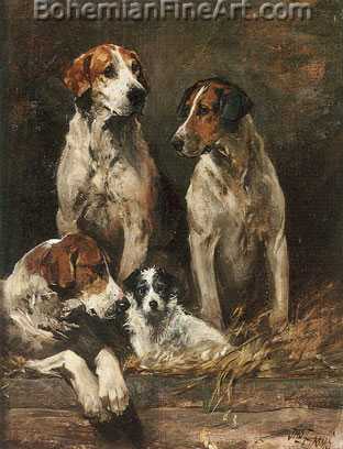 John Emms, Archer+ Ajax+ Nell and Snooker Fine Art Reproduction Oil Painting