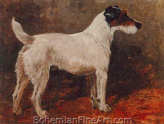 John Emms, Fox Terrier Fine Art Reproduction Oil Painting
