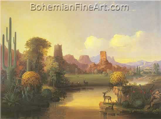 John Mix Stanley, Chain of Spires Along The Gila River Fine Art Reproduction Oil Painting