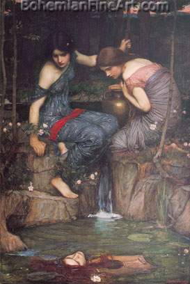 John William Waterhouse, Nymphs Finding the Head of Orpheus Fine Art Reproduction Oil Painting
