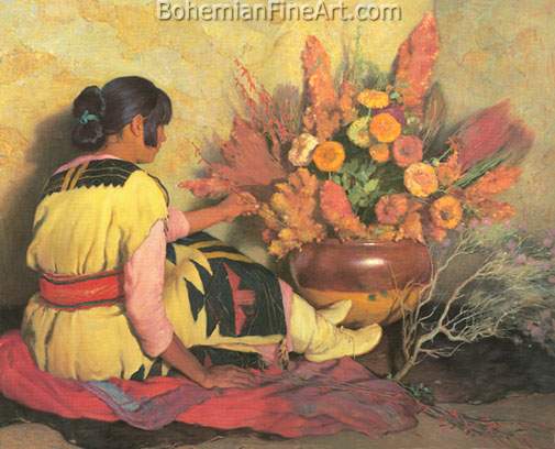 Joseph Henry Sharp, Crucita+ A Taos Indian Girl Fine Art Reproduction Oil Painting