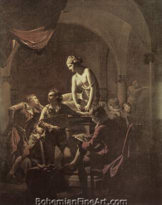 Joseph Wright of Derby, An Academy by Lamplight Fine Art Reproduction Oil Painting
