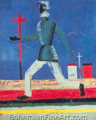 Kasimar Malevich, Untitled (Man Running) Fine Art Reproduction Oil Painting