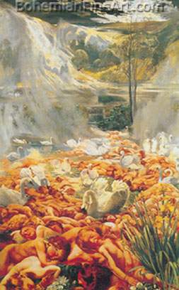 Leon Frederic, The Lake+ the Sleeping Water Fine Art Reproduction Oil Painting