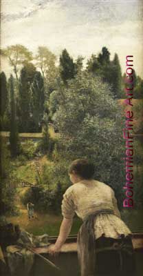 Leon Frederic, Young Woman at the Window Fine Art Reproduction Oil Painting