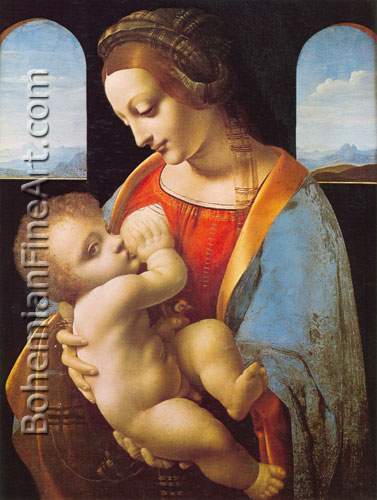 Leonardo Da Vinci, Madonna Litta Fine Art Reproduction Oil Painting