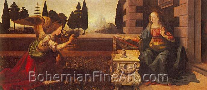 Leonardo Da Vinci, The Annunciation Fine Art Reproduction Oil Painting