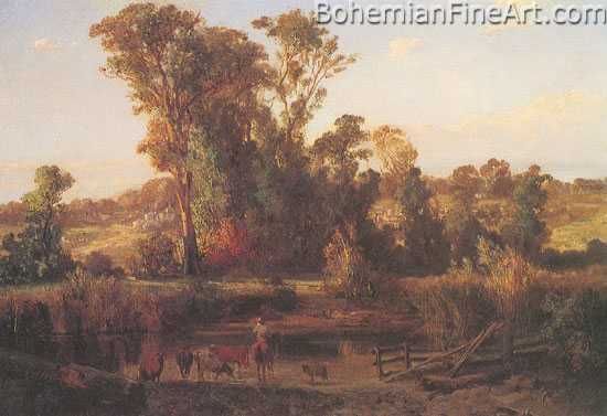 Louis Buvelot, View near Heidelberg Fine Art Reproduction Oil Painting