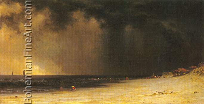 Martin Johnson Heade, Thunderstorm at the Shore Fine Art Reproduction Oil Painting