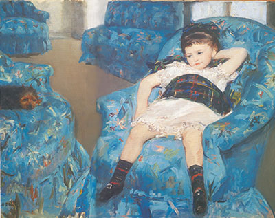 Mary Cassatt, Little Girl in a Blue Armchair Fine Art Reproduction Oil Painting