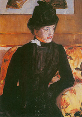 Mary Cassatt, Portrait of a Young Woman in Black Fine Art Reproduction Oil Painting