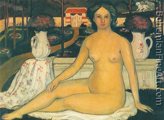 Maurice Denis, Nude with Bouquet of Violets Fine Art Reproduction Oil Painting