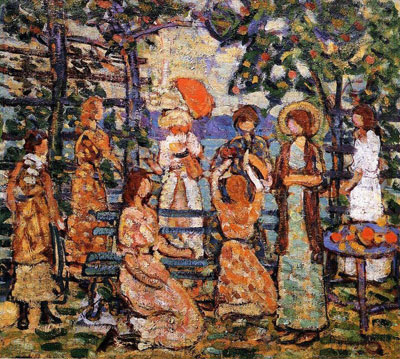 Maurice Prendergast, Ladies In A Seaside Arbor Fine Art Reproduction Oil Painting